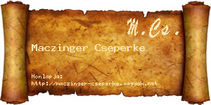 Maczinger Cseperke névjegykártya